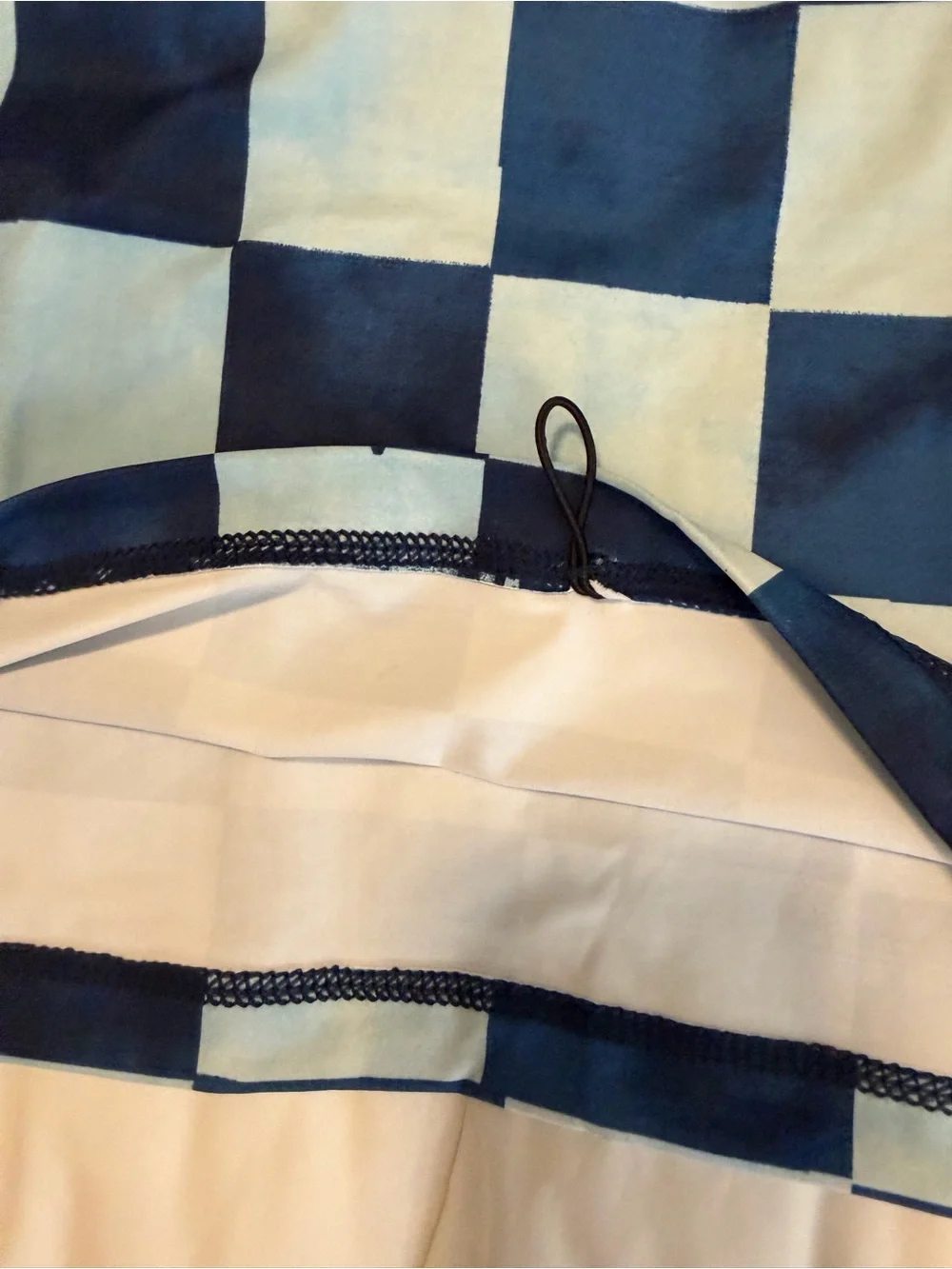 Volcom Navy and Light Blue Checkerboard Swim Rashguard